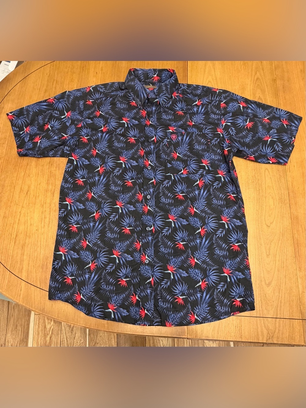 Ariat Men's Western Hawaiian Tropical Button Up Shirt | Resortwear Cabana | L